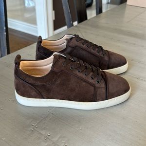 Christian Louboutin Louis junior orlato flat dark brown cosme sneaker trainer 43